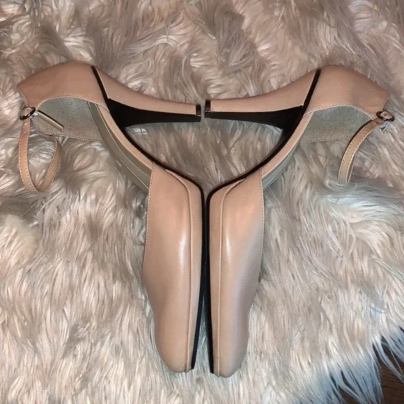 Nine West Playground Leather Pumps w/ Ankle Strap Nude Womens Shoe Size 9.5M - Picture 6 of 15